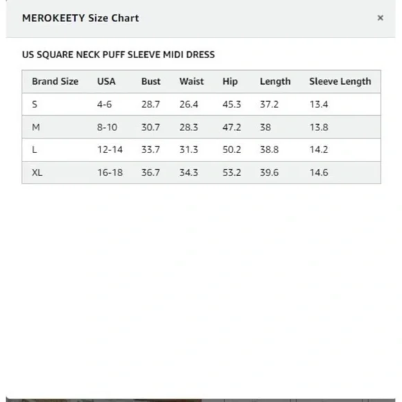 Merokeety boho, smocked flowy Midi Dress with Puff Sleeves nwt - Picture 8 of 12